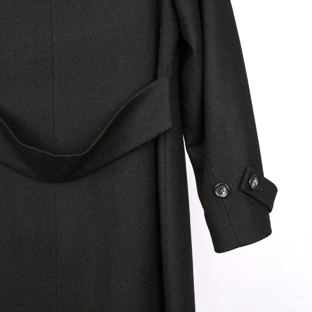 Harve Benard Holtzman Women's Classic Black Wool Blend Coat SZ 8 Petite Belarus